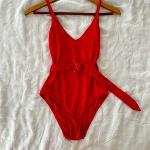 Cherry red one-piece XS